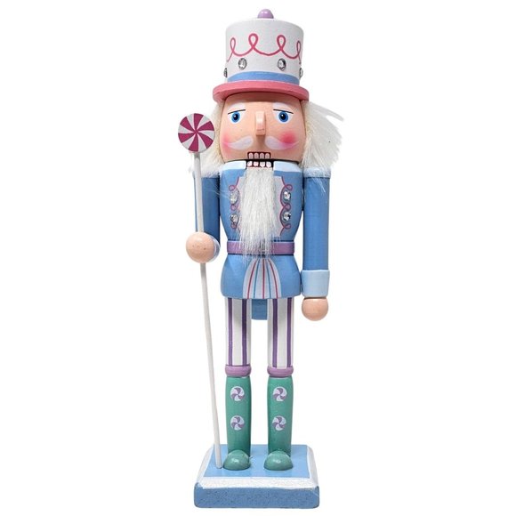 Pastel Candy Soldier Nutcracker, Pastel Blue Candy Nutcracker, Decor Gift - Picture 2 of 4
